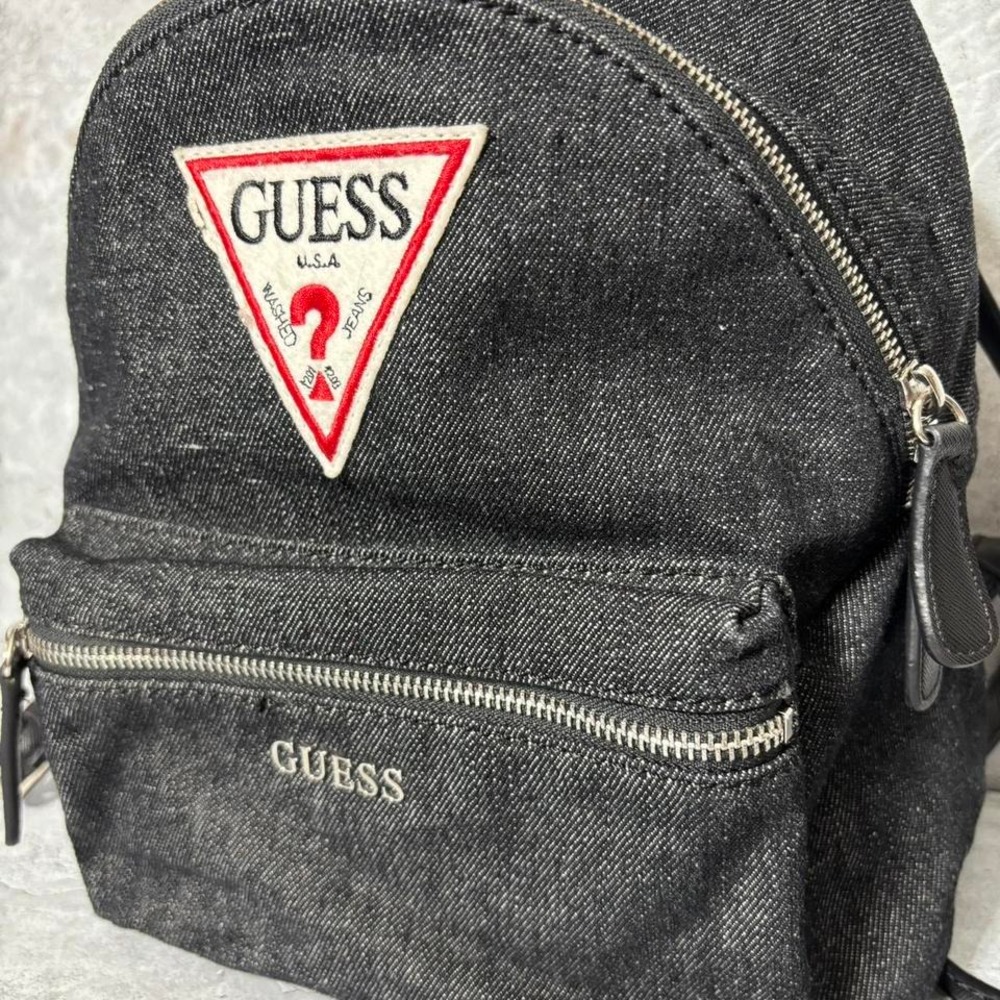 GUESS Black Denim Mini Backpack - Picture 2 of 5
